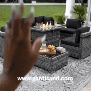 Gardisand™ EmberLuxe 8-Piece Fire Pit Patio Lounge Set