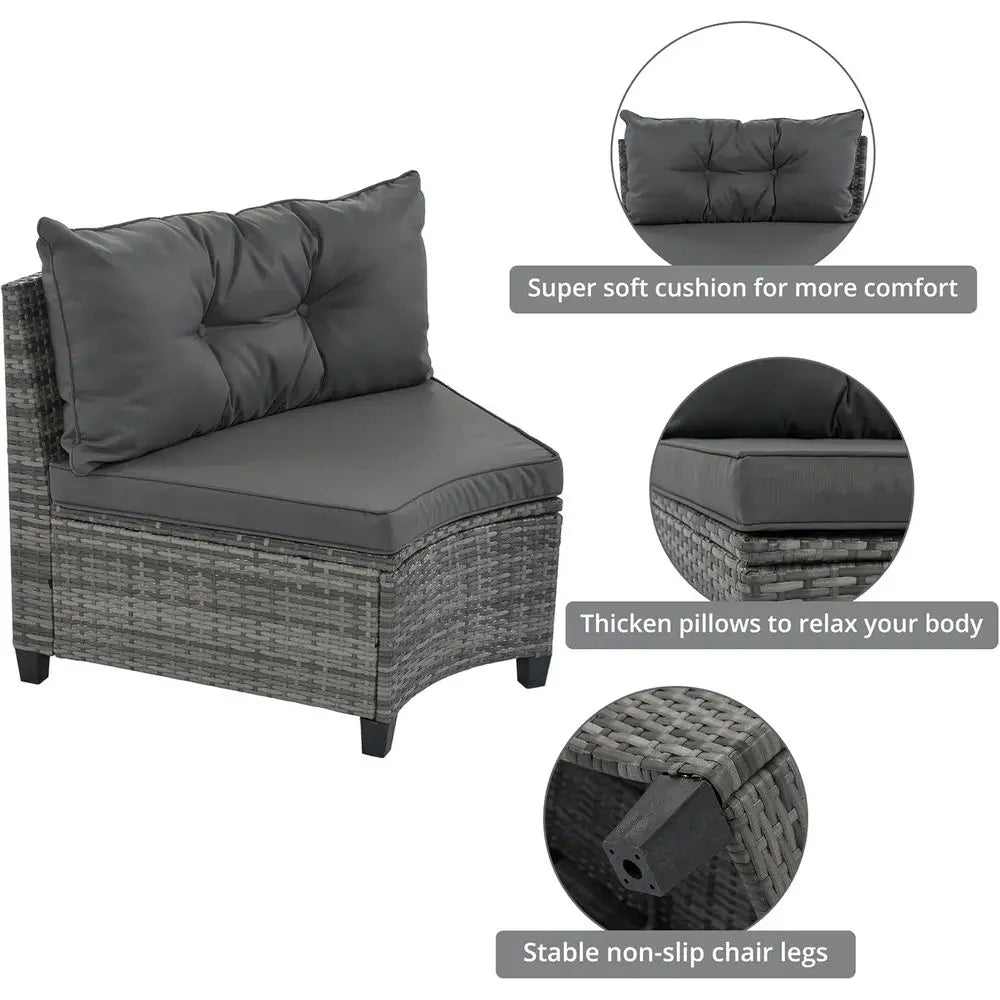 Gardisand™ CrescentGather 8-Piece Outdoor Dining Lounge Set