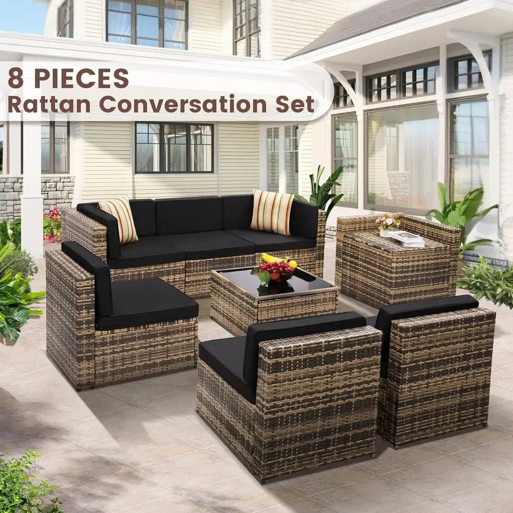 Gardisand™ VistaLuxe 8-Piece Outdoor Sectional Sofa Set