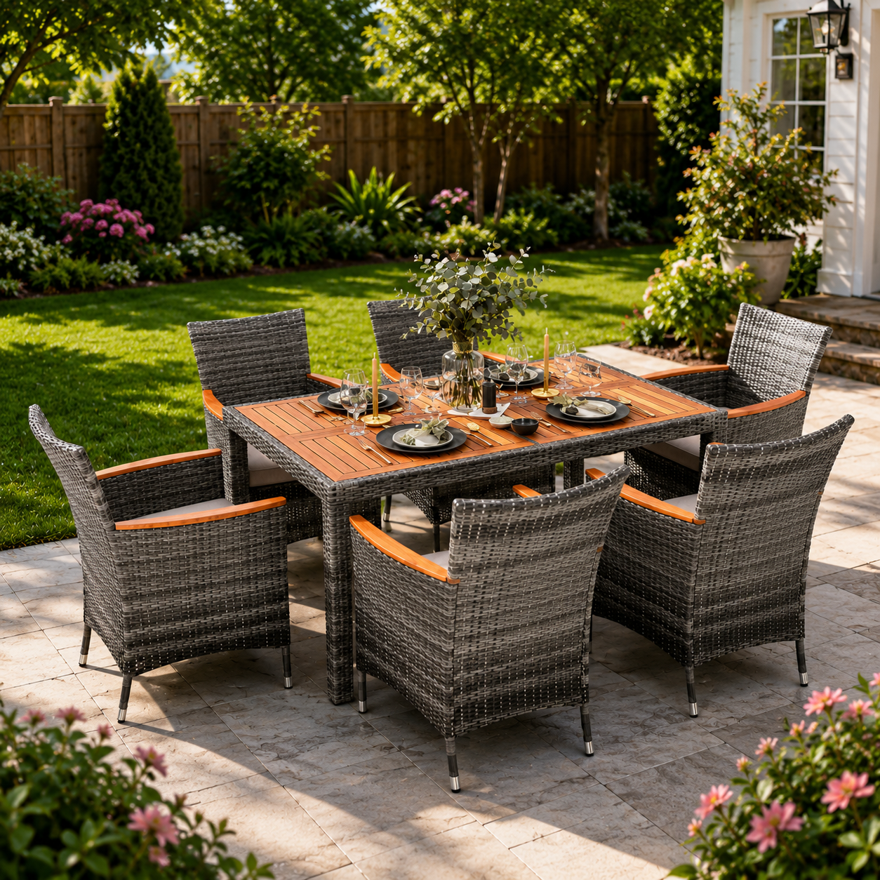 Gardisand™ AcaciaLuxe 7-Piece Outdoor Dining Set