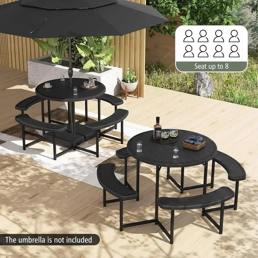 Gardisand™ GrandGather 8-Person Round Outdoor Dining Set