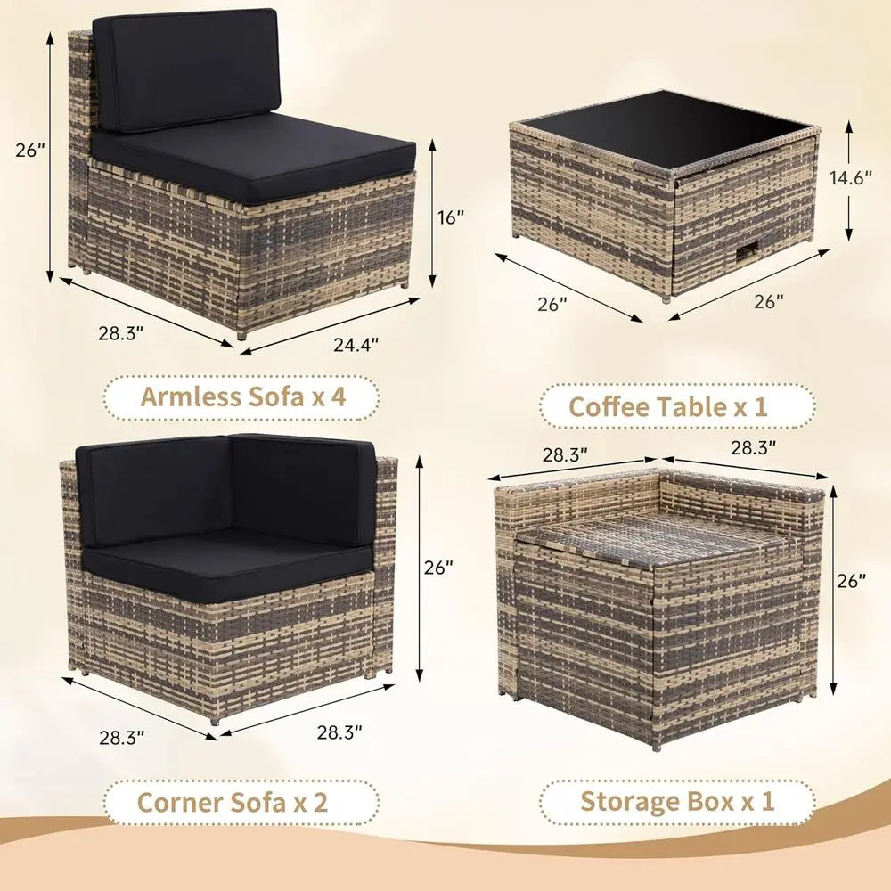 Gardisand™ VistaLuxe 8-Piece Outdoor Sectional Sofa Set