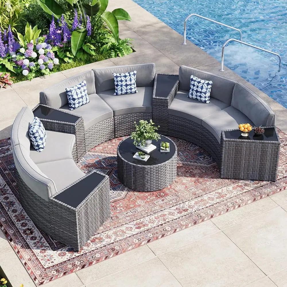 Gardisand™ GrandCrescent 11-Piece Curved Outdoor Lounge Collection
