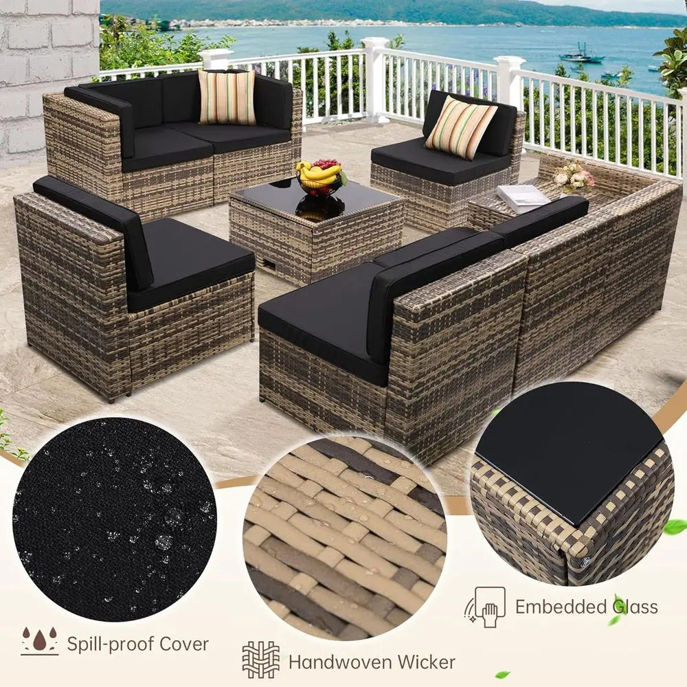 Gardisand™ VistaLuxe 8-Piece Outdoor Sectional Sofa Set