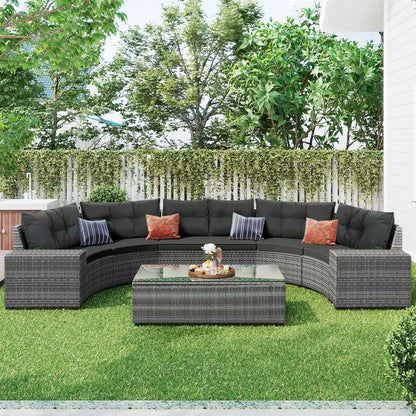 Gardisand™ CrescentGather 8-Piece Outdoor Dining Lounge Set