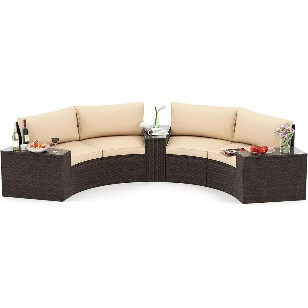 Gardisand™ CrescentLuxe Half-Moon Outdoor Sectional Sofa Set
