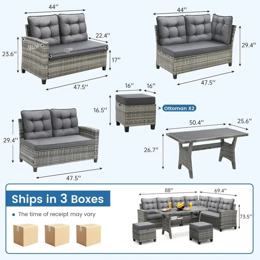 Gardisand™ HavenGather 7-Piece Outdoor Dining Lounge Set