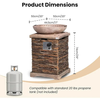 Gardisand™ EmberGlow 20" Outdoor Gas Fire Pit Table