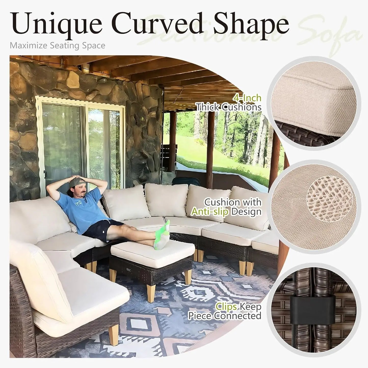 Gardisand™ RoyalCrescent 12-Piece Curved Outdoor Lounge Collection