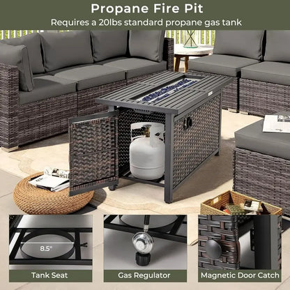 Gardisand™ GrandFlame 45" Outdoor Propane Fire Pit Table