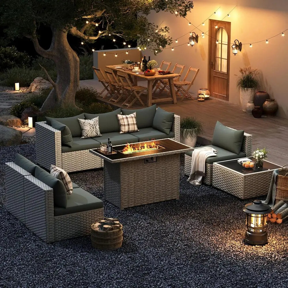 Gardisand™ EmberLuxe 8-Piece Fire Pit Patio Lounge Set