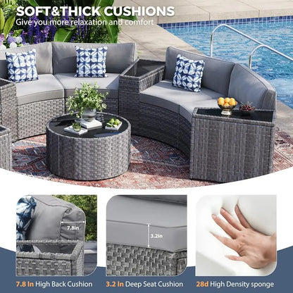 Gardisand™ GrandCrescent 11-Piece Curved Outdoor Lounge Collection