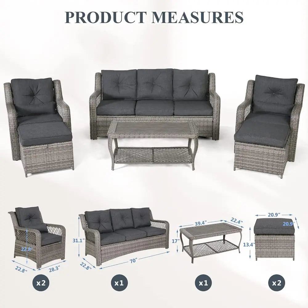 Gardisand™ HavenCrest 6-Piece Outdoor Patio Conversation Set