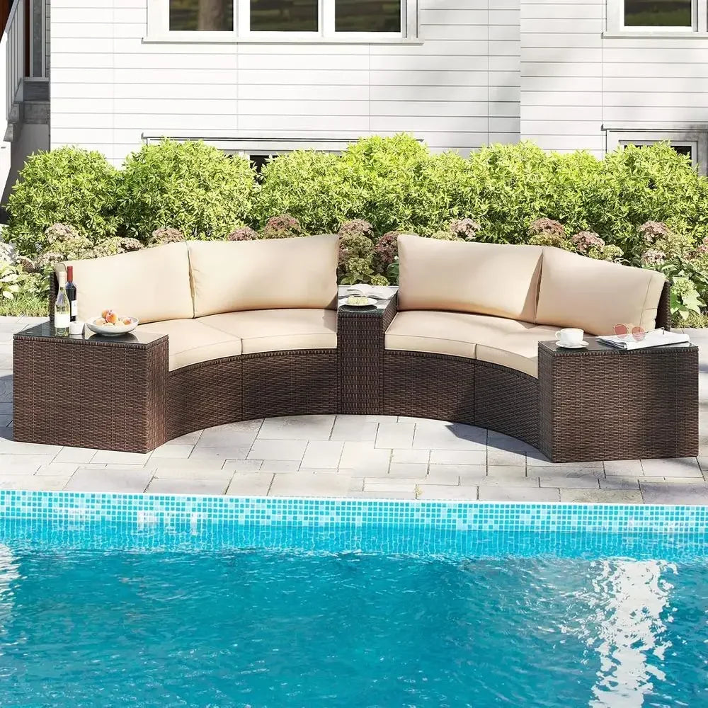 Gardisand™ CrescentLuxe Half-Moon Outdoor Sectional Sofa Set