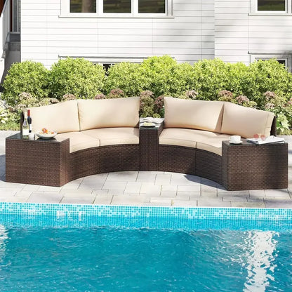 Gardisand™ CrescentLuxe Half-Moon Outdoor Sectional Sofa Set