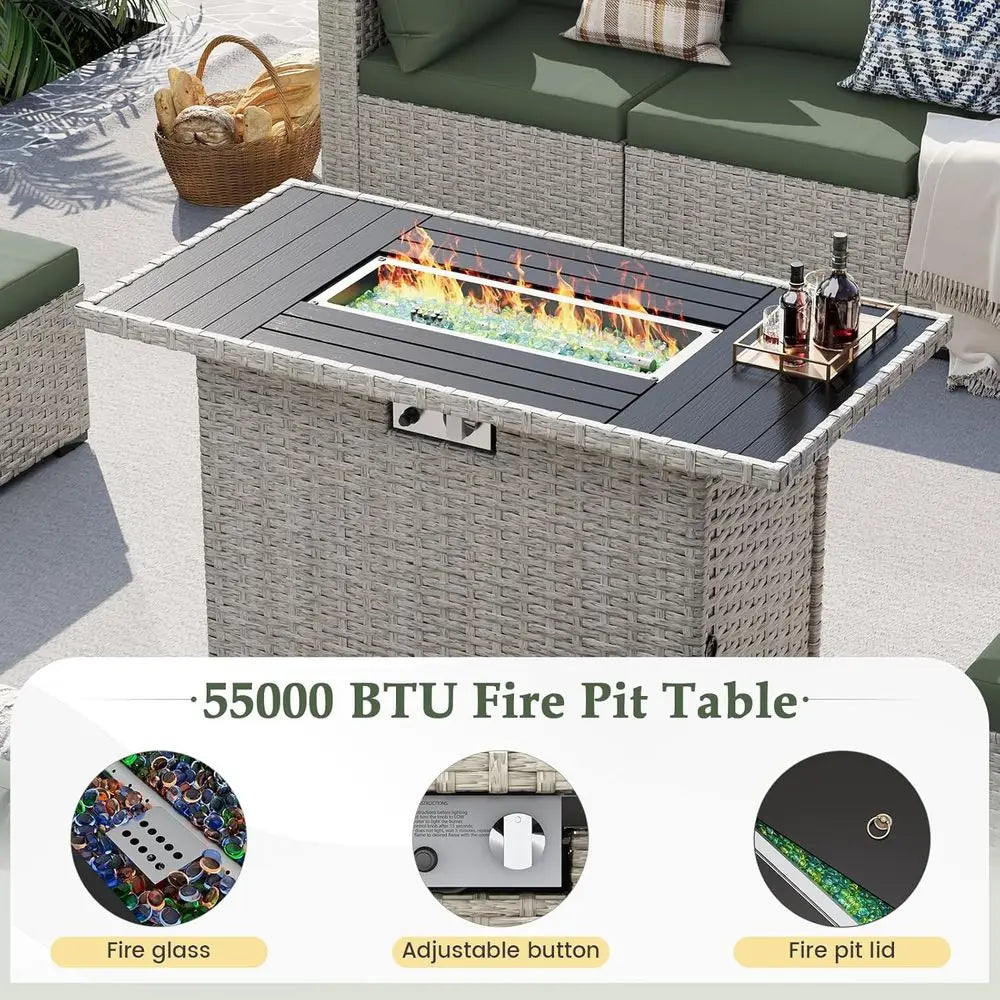 Gardisand™ EmberLuxe 8-Piece Fire Pit Patio Lounge Set