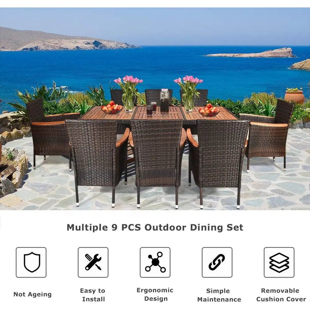 Gardisand™ AcaciaGrand 9-Piece Outdoor Dining Set