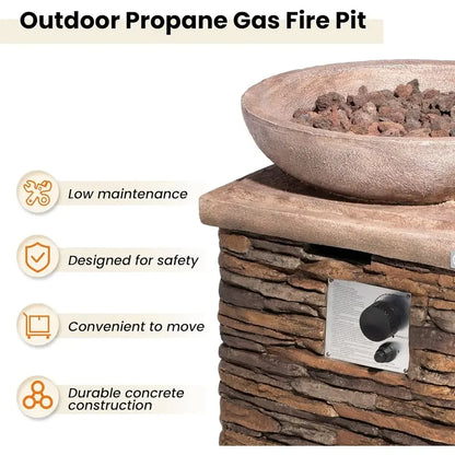 Gardisand™ EmberGlow 20" Outdoor Gas Fire Pit Table