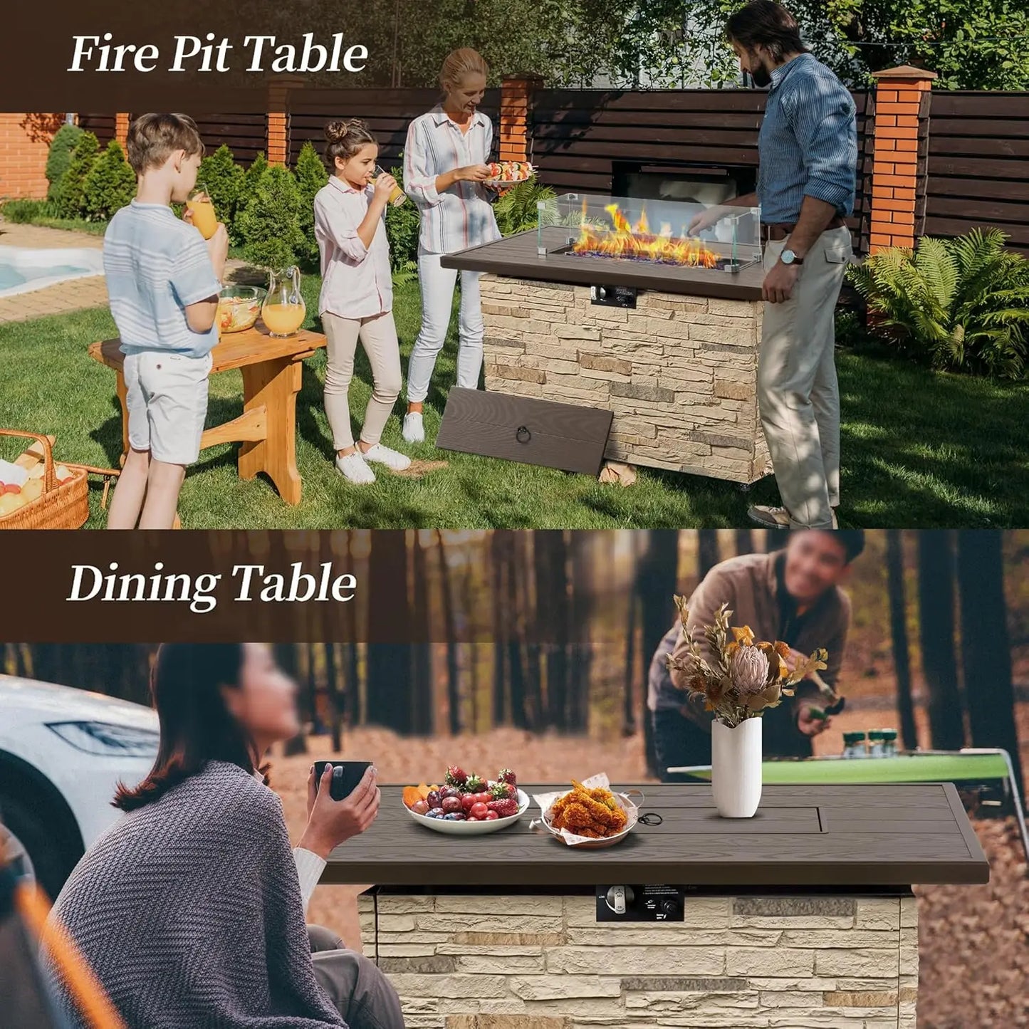 Gardisand™ StoneFlame Elite 50,000 BTU Fire Pit Table