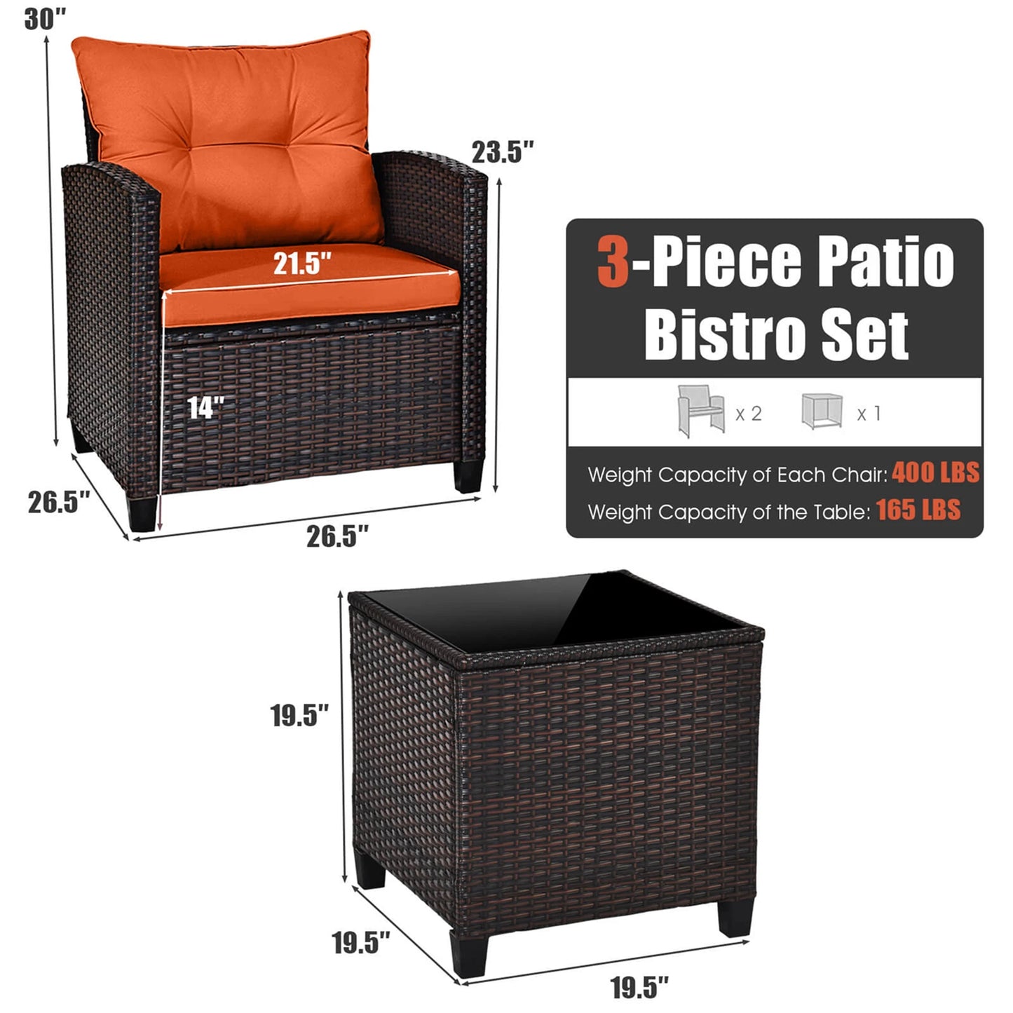 Gardisand™ SunsetLuxe 3-Piece Outdoor Conversation Set