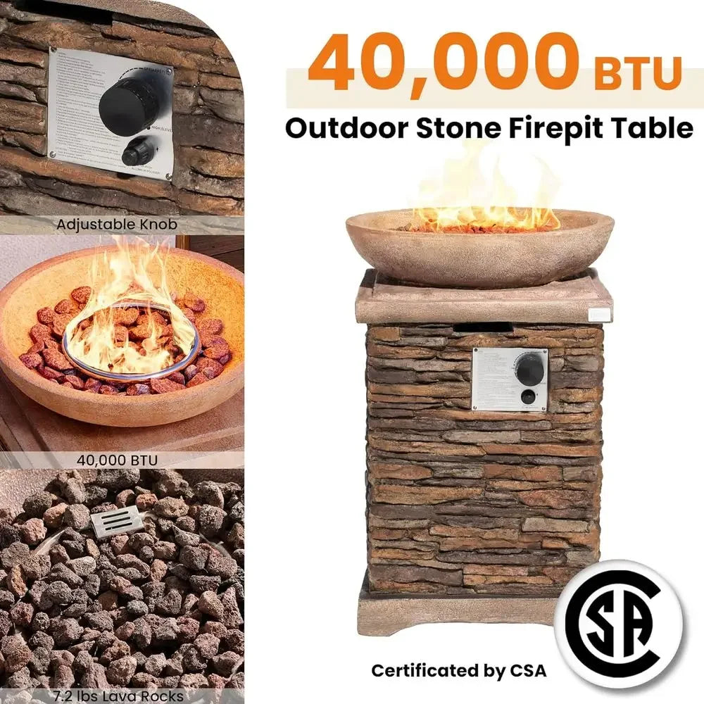 Gardisand™ EmberGlow 20" Outdoor Gas Fire Pit Table