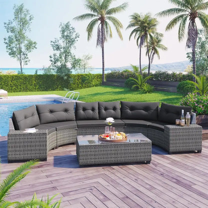 Gardisand™ CrescentGather 8-Piece Outdoor Dining Lounge Set